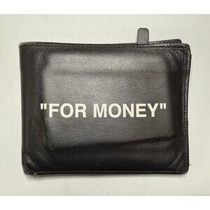 OFF WHITE Bifold Wallet “For Money” Quote Men’s leather
